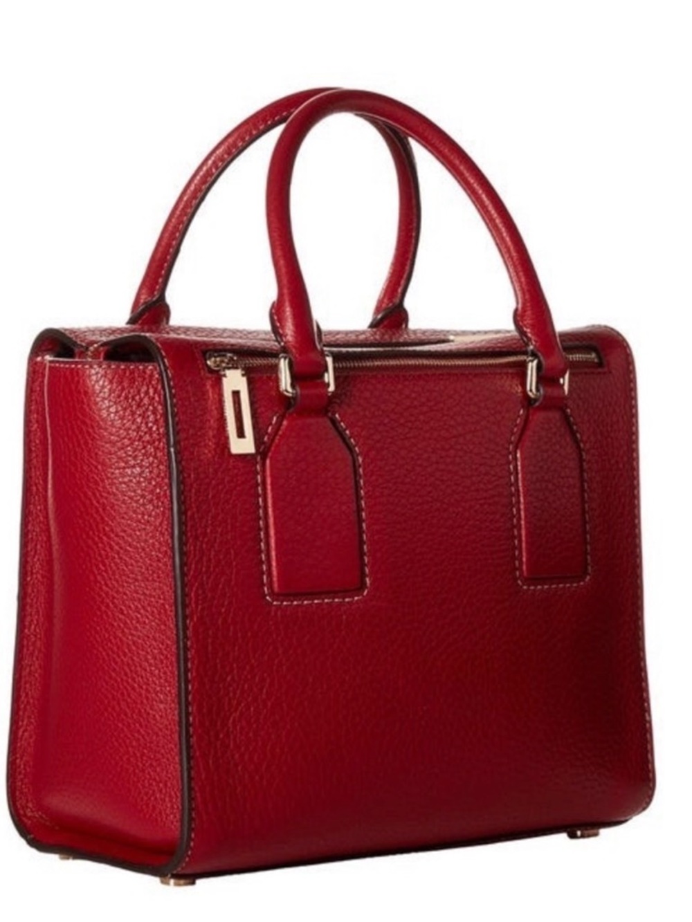 Michael Kors Selby Red Pebbled Leather Satchel with Gold Hardware - Picture 2 of 14